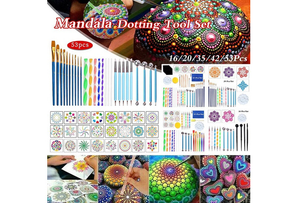 53PCS Mandala Dotting Tools Set for Painting Rocks,Mandella Art