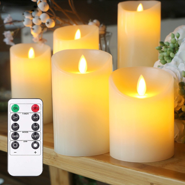 3Pcs/Set Rechargeable Flameless Candles Lights, LED Candles Light Smooth Flickering Candle Light with Timer Remote Control for Home Decor Wish