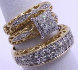 Sterling, yellow gold, DIAMOND, wedding ring