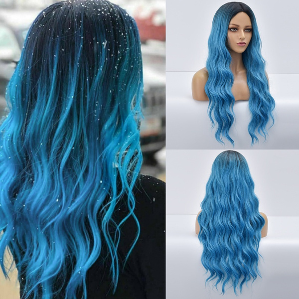 Blue wig cheap wish