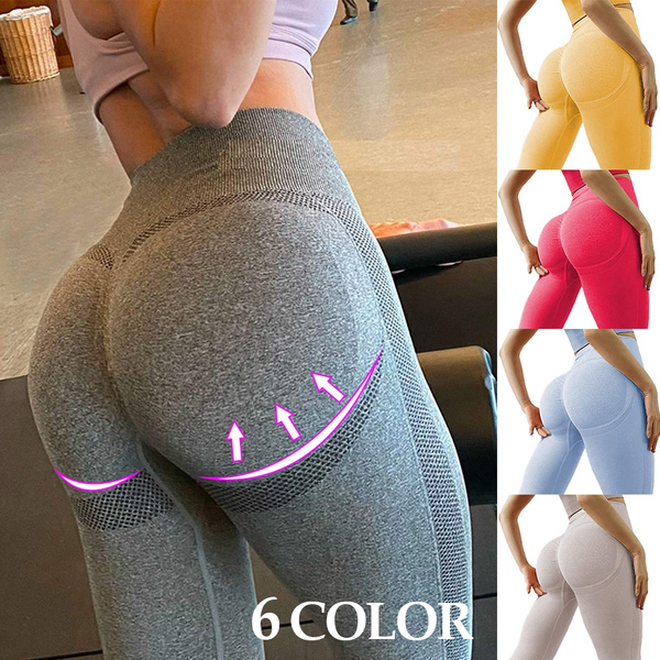 Women High Waist Seamless Leggings Smile Contour Scrunch Butt Lifting  Workout Booty Tights Gym Pants Activewear Plus Size