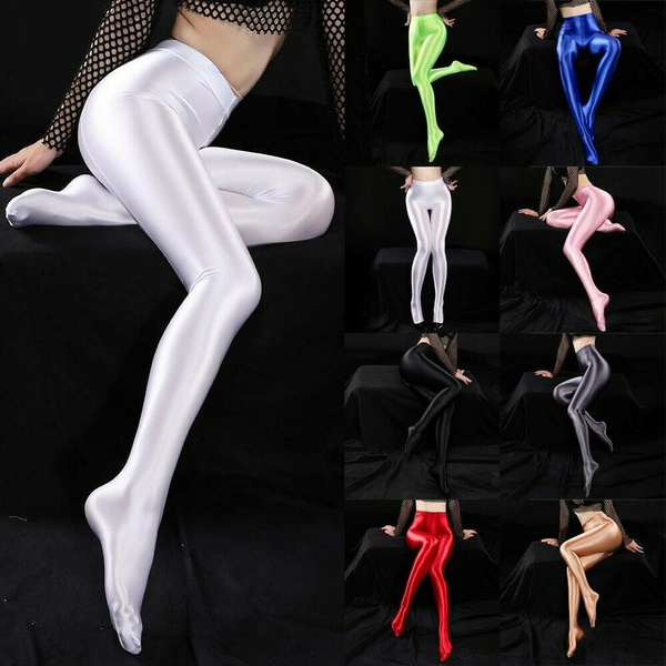 Sexy-Women Shiny Glossy Spandex-Stockings Opaque Pantyhose Sports