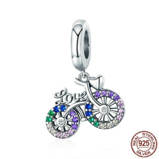 Charm Bracelet, Sterling, Bicycle, Jewelry