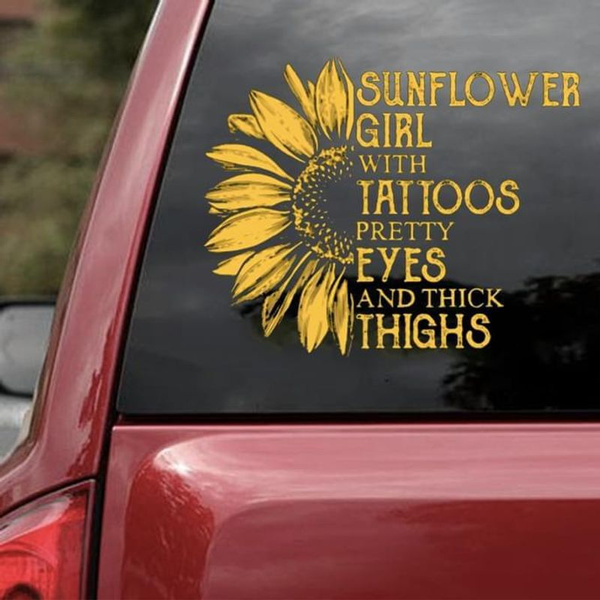 Sunflower car deals decal with initials