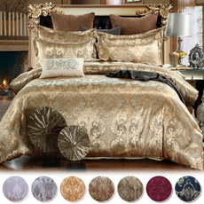 beddingkingsize, golden, silkbeddingset, Home & Living