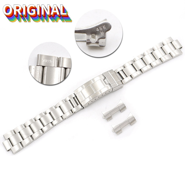 20mm 70216 455B Stainless Steel Links Curved End Glide Lock Clasp Watch Band Bracelet for Vintage Rolex Submariner Oyster