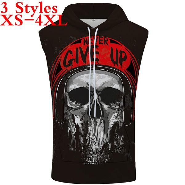 Skull cheap sleeveless hoodie