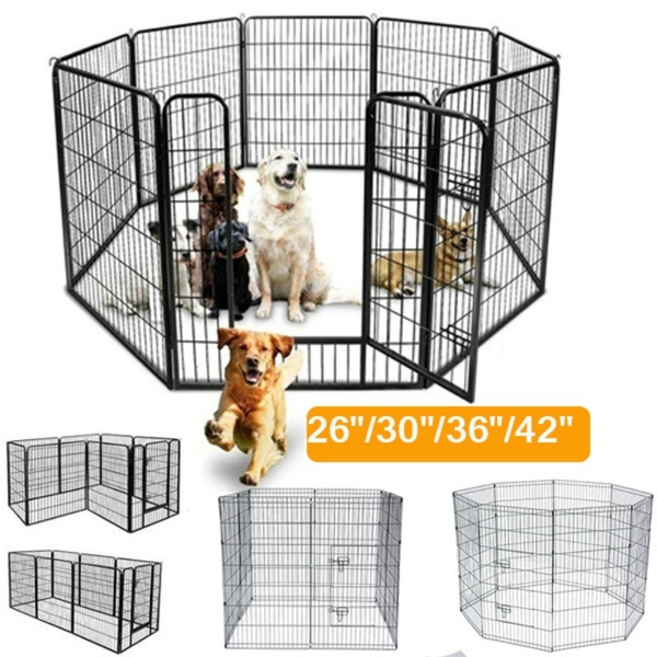 42" Metal Playpen Tall Wire Fence Pet Dog Cat Folding Exercise Yard 8 Panel 