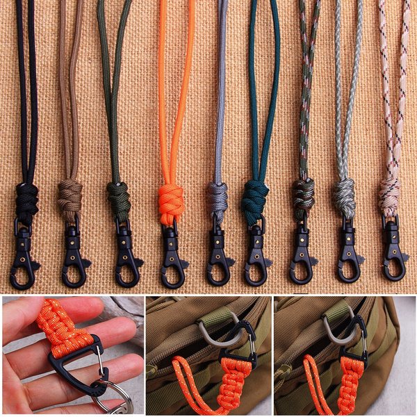 19 Styles Lanyard Triangle Buckle Paracord Keychain Parachute Cord Key Ring 