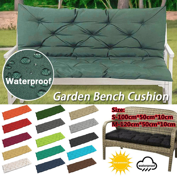 Thick Garden Bench Seat Cushion Backrest Waterproof Outdoor Pad Replacement 2 3 Wish - 2 Seat Garden Bench Pad