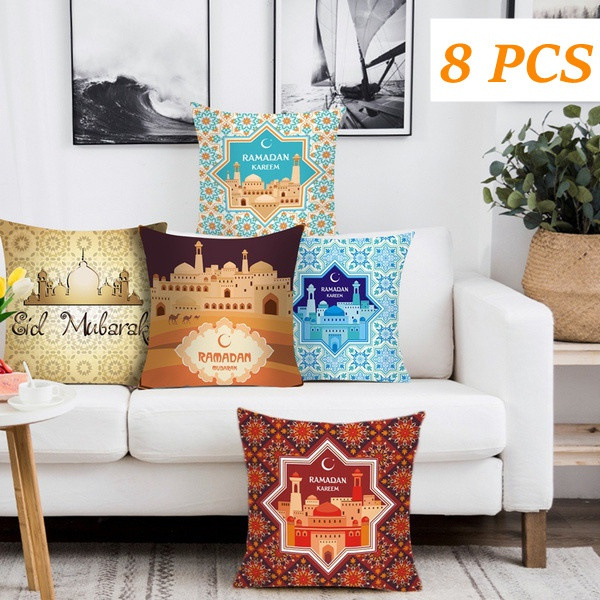EID Mubarak Cushion Cover Ramadan Decorations For Home Islamic Muslim Decor
