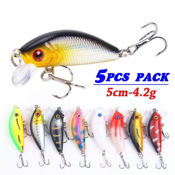 5PCS Minnow Crank Fish Fishing Lures Wobbler Popper bait Artificial Hard Fish  Lures Freshwater Fishing Tackle