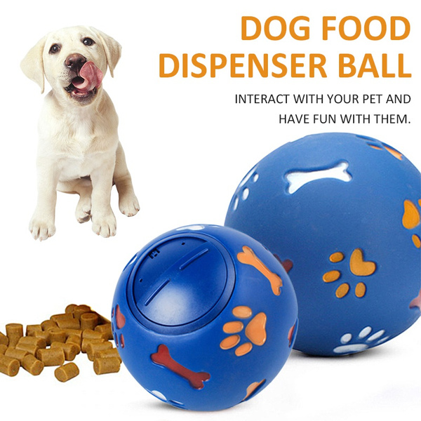 New Blue Pet Food Dispenser Tough-Treat Ball Dog Interactive Puppy Play  Puzzle Toy