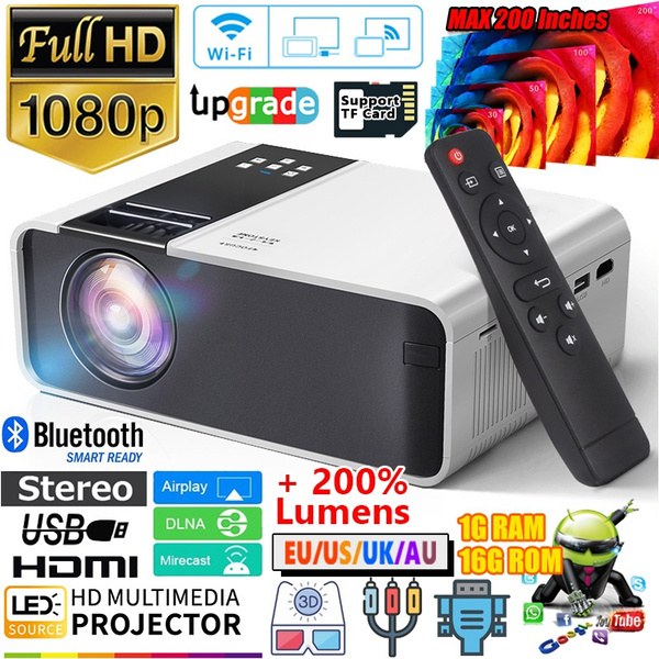 2021 Upgrade Android System Smart Projector Full HD 1080P Multiscreen