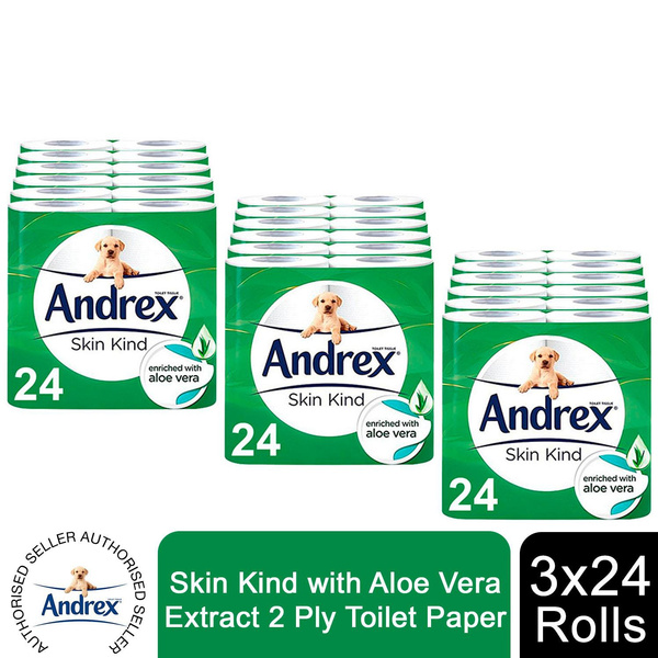 Andrex Toilet Roll Skin Kind with Aloe Vera Extract 2 Ply Toilet Paper