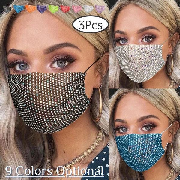 Sparkling Rhinestone Diamond Rhinestone Face Mask For Women