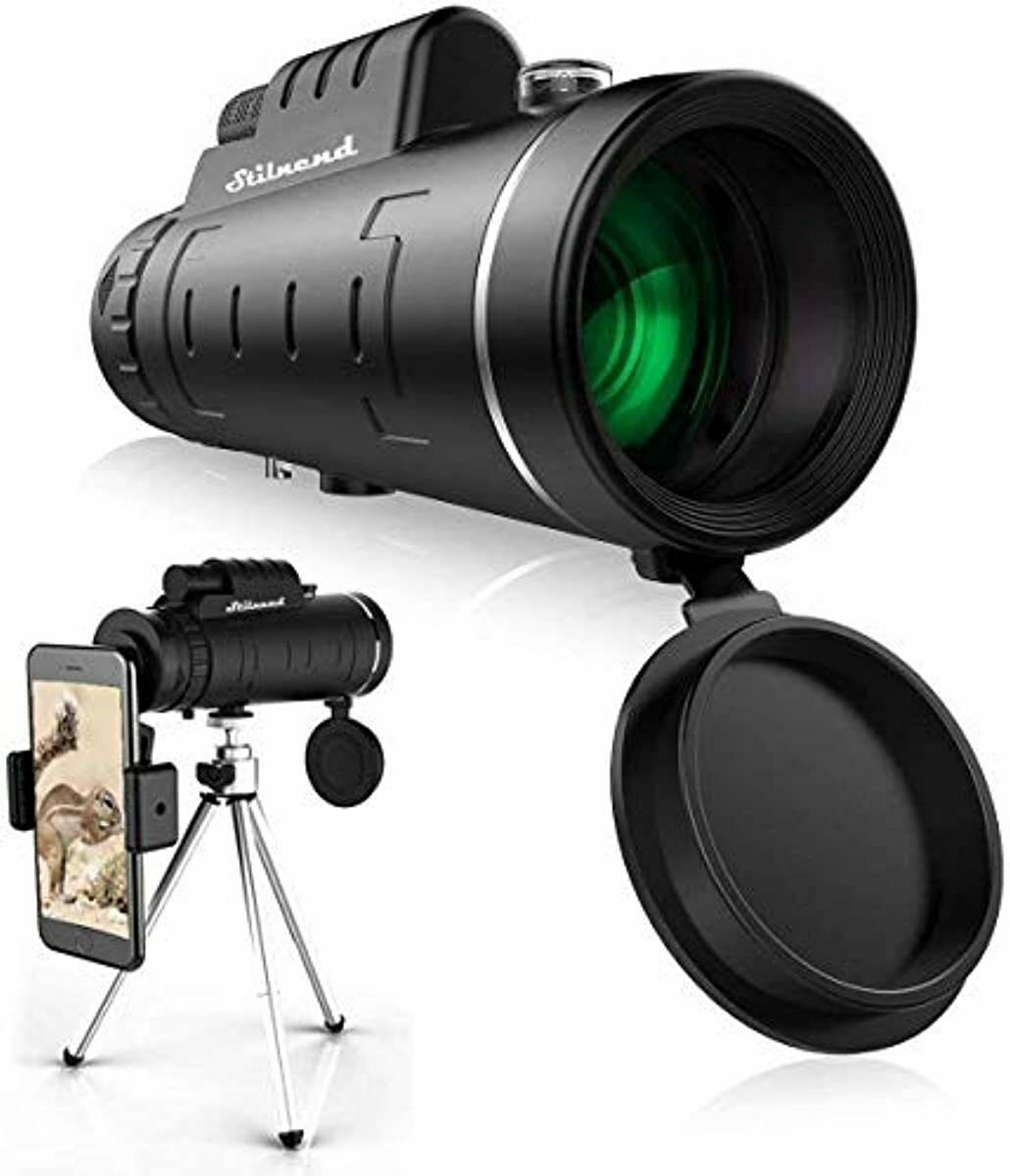 Extra Long Distance 10000M/99900M Monocular Low Light Night Vision High Angle Telescope Monocular Portable Telescope for Outdoor Hiking with Tripod