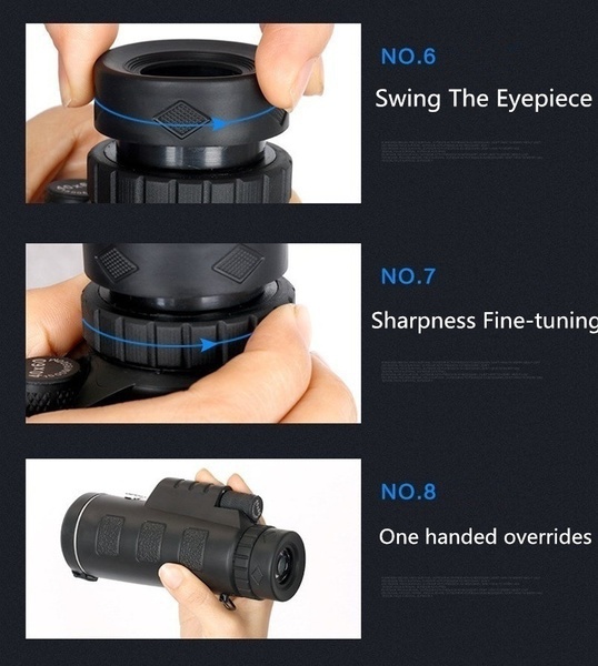 Extra Long Distance 10000M/99900M Monocular Low Light Night Vision High Angle Telescope Monocular Portable Telescope for Outdoor Hiking with Tripod