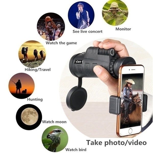 Extra Long Distance 10000M/99900M Monocular Low Light Night Vision High Angle Telescope Monocular Portable Telescope for Outdoor Hiking with Tripod