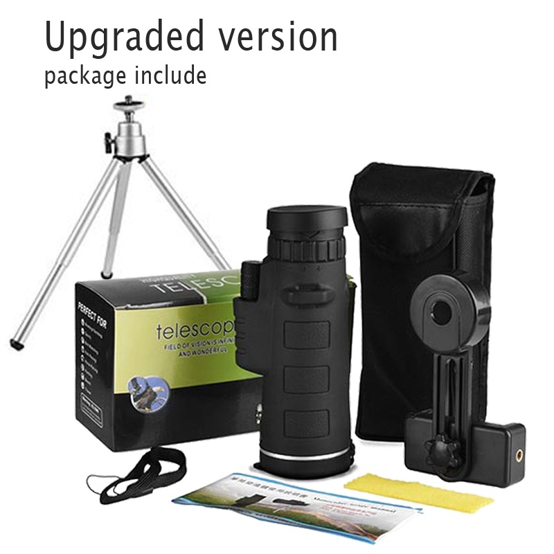 Extra Long Distance 10000M/99900M Monocular Low Light Night Vision High Angle Telescope Monocular Portable Telescope for Outdoor Hiking with Tripod