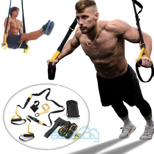 Bodyweight Resistance Straps Suspension Trainer Kit Home Gym Fitness Training