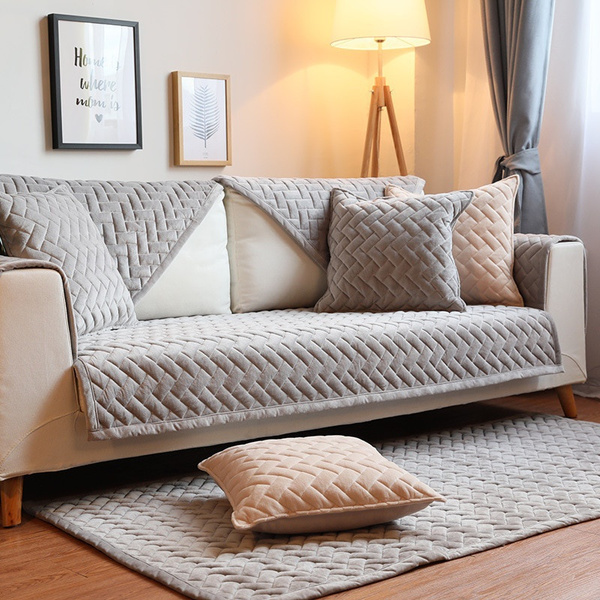 Modern Simple Sofa Cover Crystal velvet Sofa Slipcover Gray Couch Cover