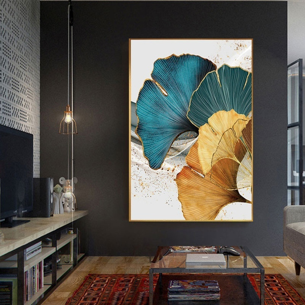 Decorations for Living Room Plant Leaves Canvas Prints Wall Art ...
