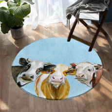 Pastels, painting, cow, playmat