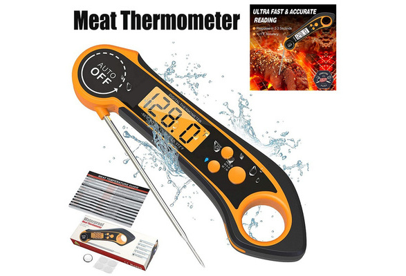 Instant Read Meat Thermometer, Waterproof Digital Thermometer with Magnet,  Backlight, Calibration and Foldable Probe, Digital Food Probe for Kitchen,  Outdoor Cooking and BBQ