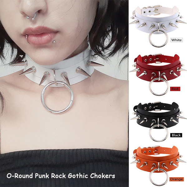 Punk Rock Gothic Chokers Women Men Leather Spike Rivet Stud Collar