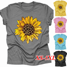 Summer, Shorts, Graphic T-Shirt, Sunflowers