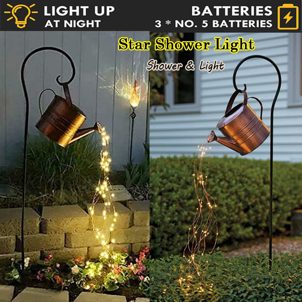 Star Shower Garden Art Light Led Watering Can String Lamp Waterproof