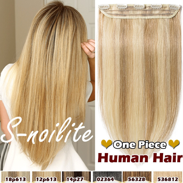 Human hair extensions outlet 3/4 head clip on