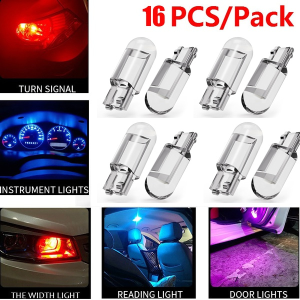 10Pcs W5W T10 LED Bulbs Decoding 4014 26 Light Beads 6000K 168 194 LED Car  Interior Lights Roof Reading Lights For License Plate Signal Parking Width