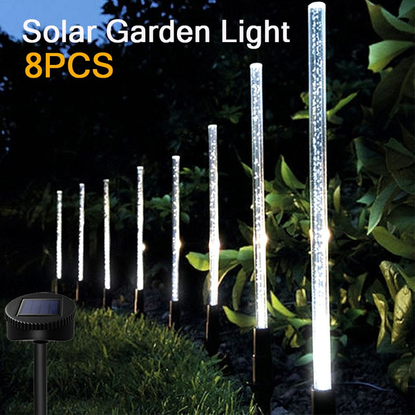 Solar Power Tube Lights Lamps Bubble Pathway Lawn Decor Garden Stick ...