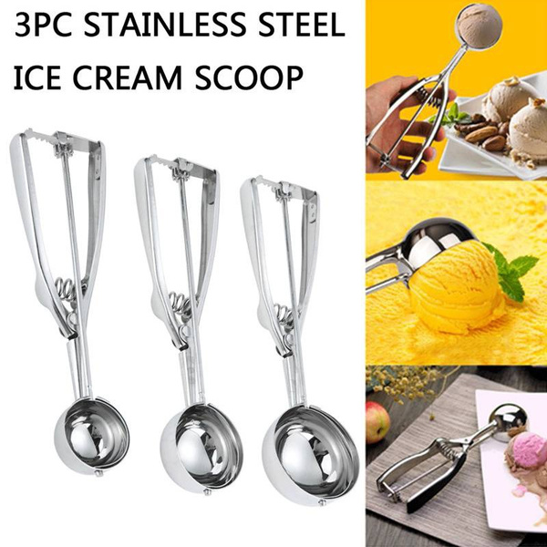  Ice Cream Scoop, 3Pcs Cookie Scoop Set, Stainless