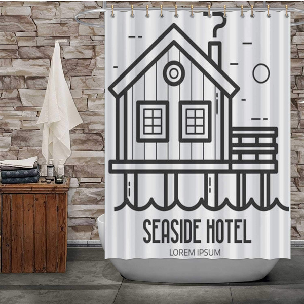 Fisherman Stilt Houseilration Usa Shower Curtain Log Cabin With Hooks 72x72inch Wish Shower Curtain Log Cabin, Log Cabin Shower Curtain Hooks