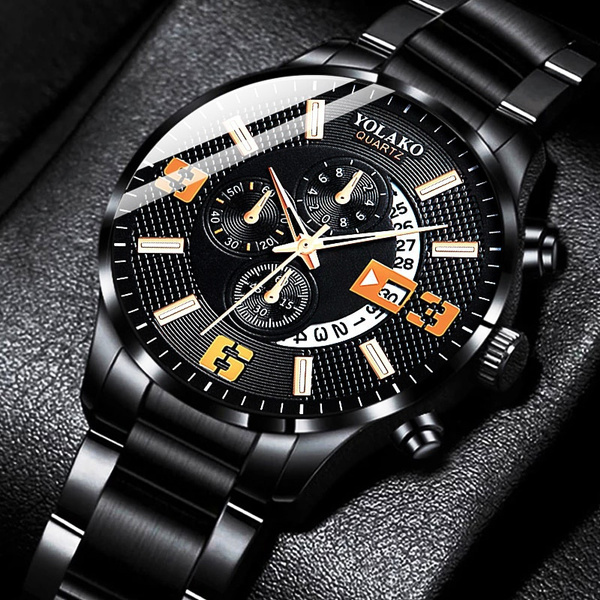 Yolako Hot Sale Calendar Mens Watch Stainless Steel Band Business Formal  Quartz Watch - Quartz Wristwatches - AliExpress
