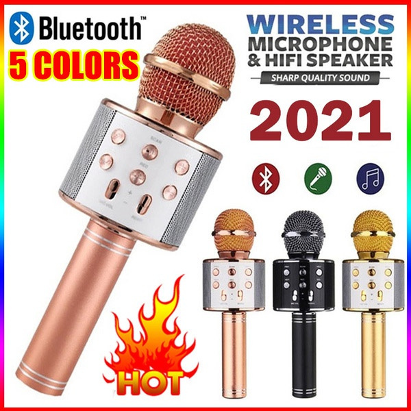 WS858 Bluetooth Wireless Karaoke Handheld Microphone USB KTV Player  Bluetooth Mic Speaker Record Music