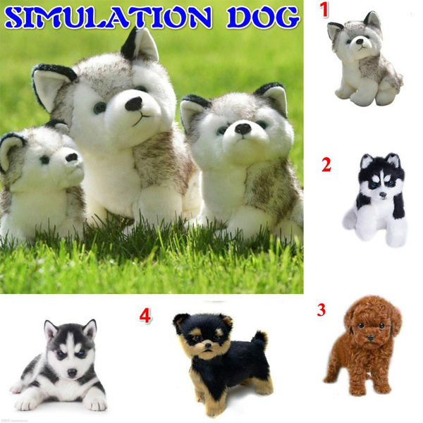 Realistic Husky Dog Simulation Toy Dog Puppy Lifelike Stuffed Toy DE 