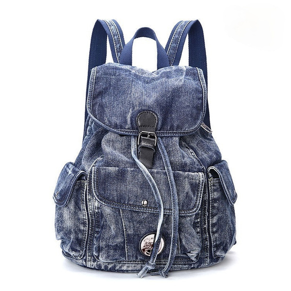 Denim backpack outlet for women