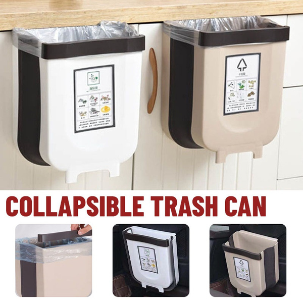 Multifunctional Folding Trash Bin Hanging Waste Bin Space Saving Garbage  Box for Home, Kitchen, Bathroom, Car