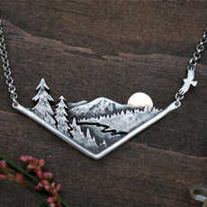 Sterling, Mountain, Chain Necklace, Fashion