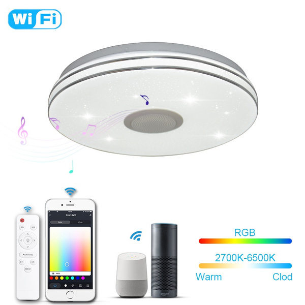 2022 Upgrade 100W LED Ceiling Lights with Bluetooth Speaker Smartphone