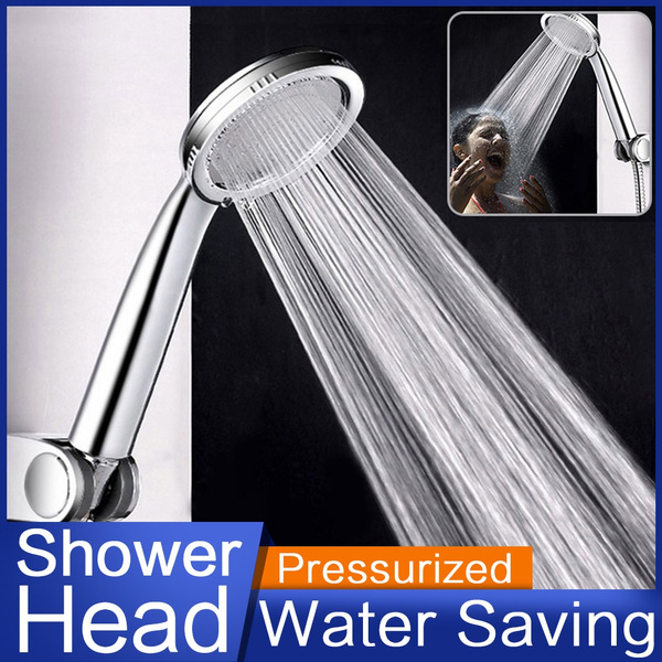 High Pressure Shower Head ABS Water Saving Rainfall Chrome Pressurized Nozzle 