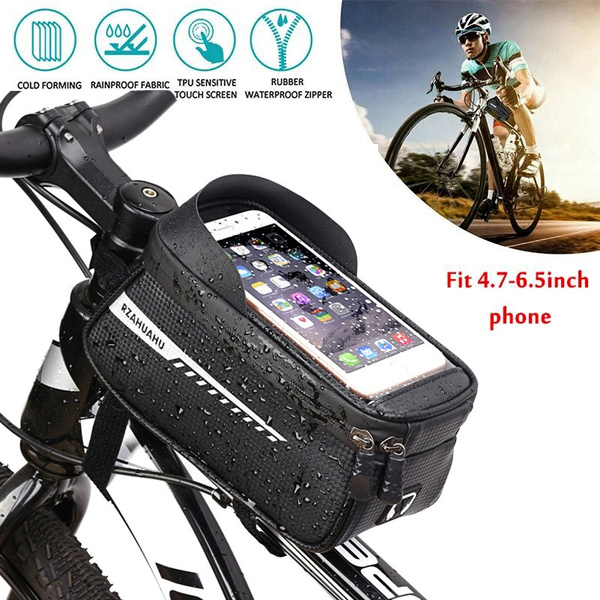 Bicycle Front Top Tube Bag Bike Cycling    Phone Holder  Frame Pouch   Case 