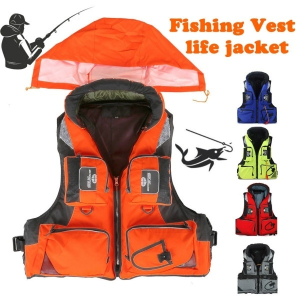 2021 Outdoor Fishing Vest Sport Lifejacket for Drifting Recreational  Kayaking Adult Life Jacket Adjustable Safety Survival Vest 6 Colors