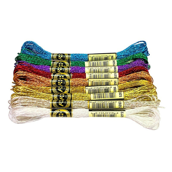 8 Meters 12 Strands DIY Handmade Colorful Metallic Crossstitch Wiring Thread Gold Silk Line