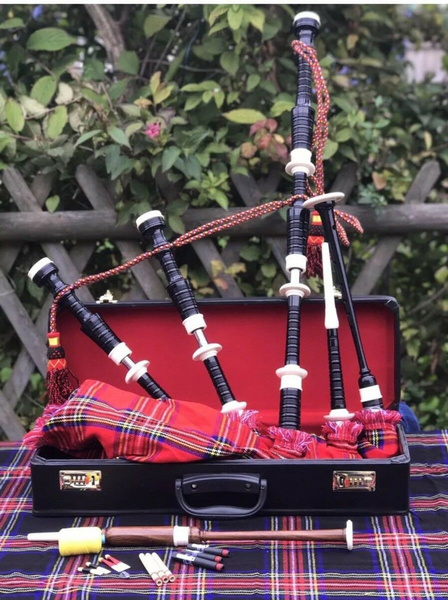 Professional Full Size Black Rosewood Plastic Mounts Bagpipe With Free ...