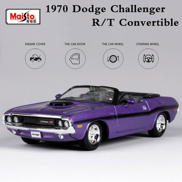 1970 Dodge Challenger R/T Convertible Purple Car Vehicles Diecast Model Toy 1:24 